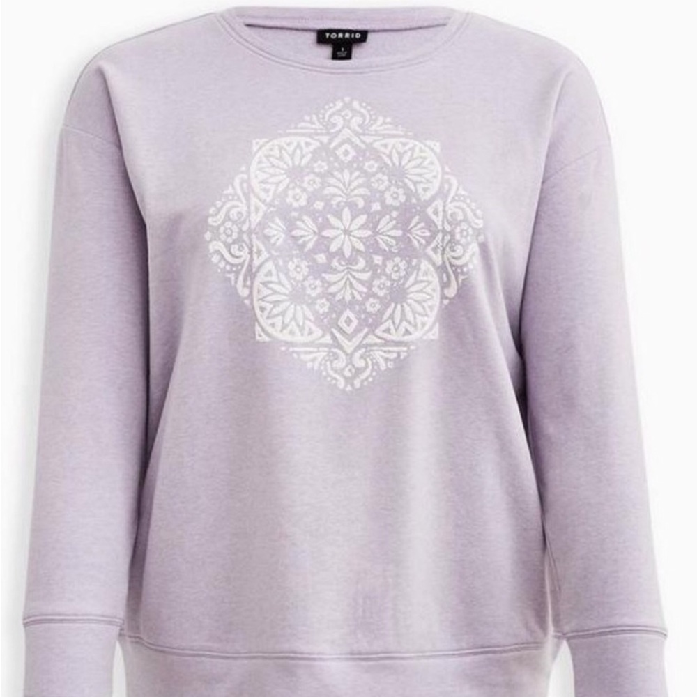 Torrid Sweatshirt - Super Soft Fleece Mandala Purple Size 2 (2X 18-20)